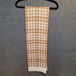 Timberland Plaid Scarf Brown White Acrylic One Size‎
